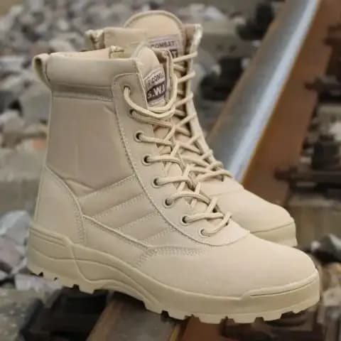 Men’s SWAT Knee High Boots – Beige