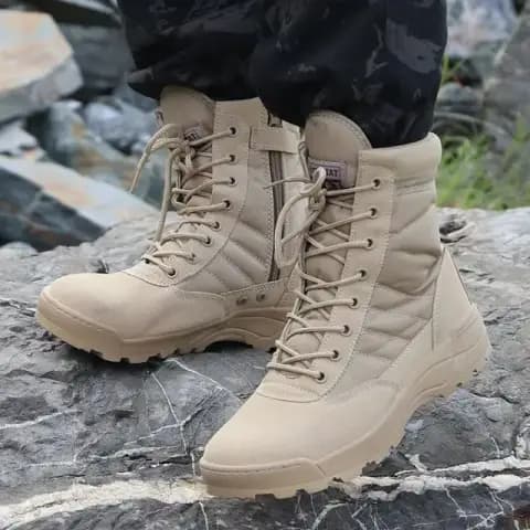 Men’s SWAT Knee High Boots – Beige