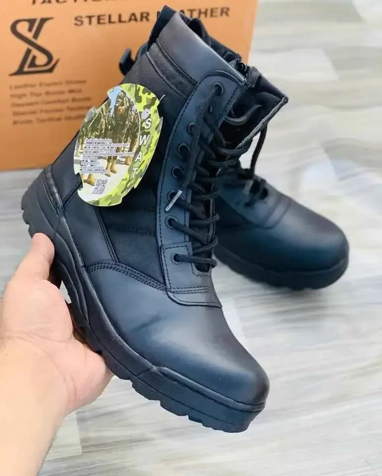 Men's SWAT Tactical Knee High Boots - Black